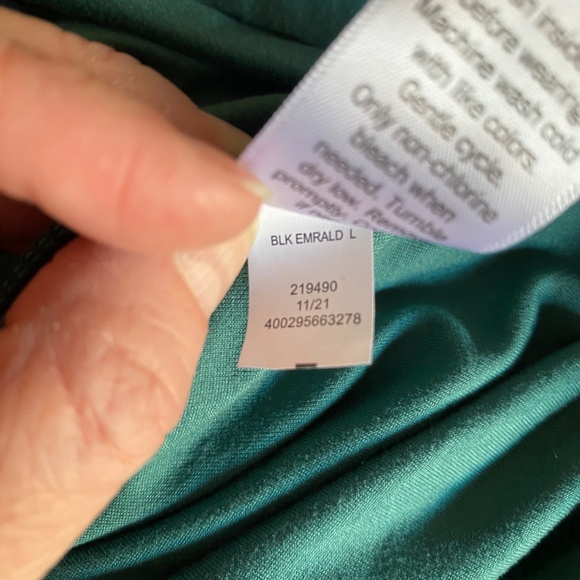 SO Good For Life Teal green Sheared top Jumpsuit Large Straps Wide Leg Flowing - Picture 10 of 10